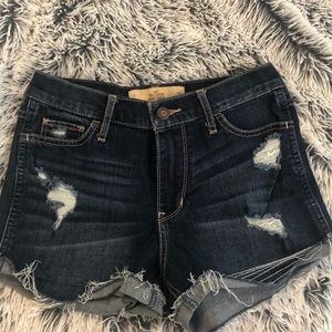 Hollister high waisted distressed jean shorts